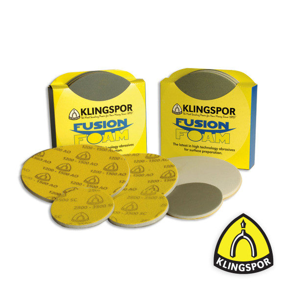 Klingspor Abrasives 5" Fusion Foam Pads, H&L, Assortment, 6PK