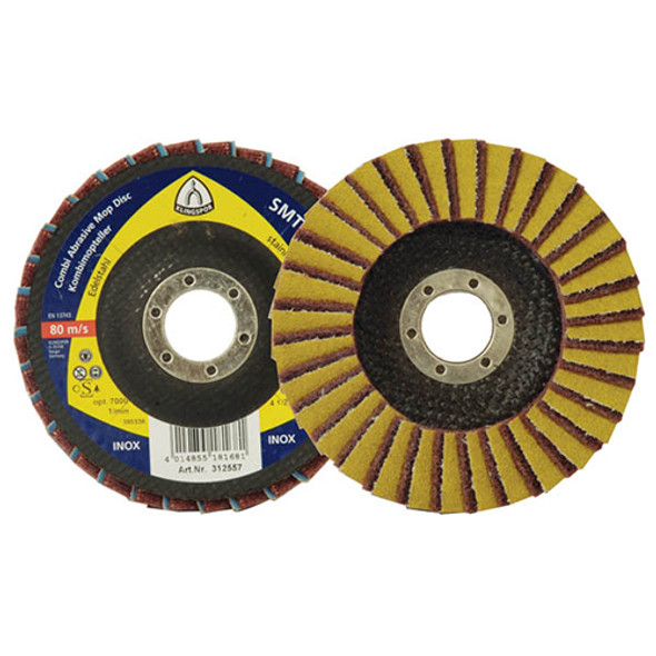 Klingspor Abrasives SMT850 Non-Woven Flap Disc, 80 Grit, 4-1/2"x 7/8" Center Hole