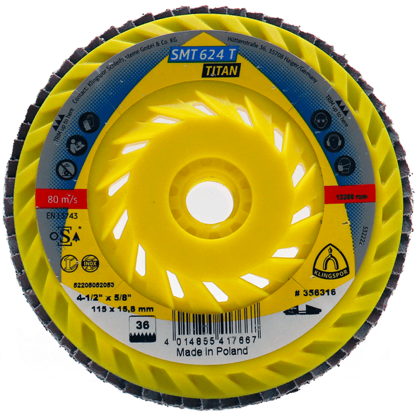 SMT624DT Titan 36 Grit 4.5" Flap Disc