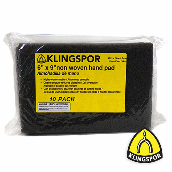 Nonwoven Handpads Ultra Fine Gray 10pk