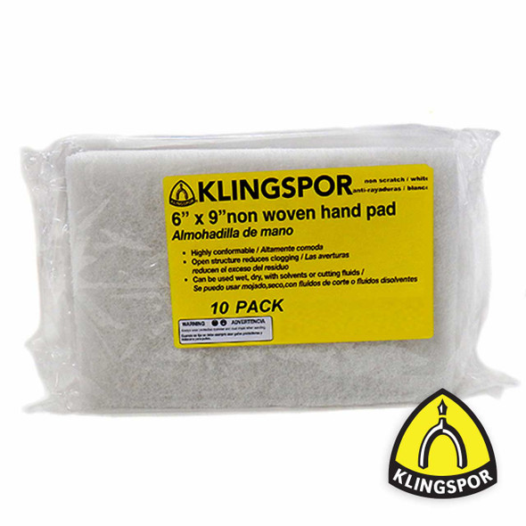 Nonwoven Handpads White No Abrasive 10pk