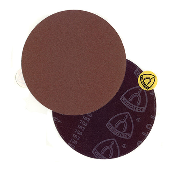 Klingspor Abrasives 8" No Hole, Cloth Backed, Pressure Sensitive Adhesive, 60 Grit Discs, 5pk
