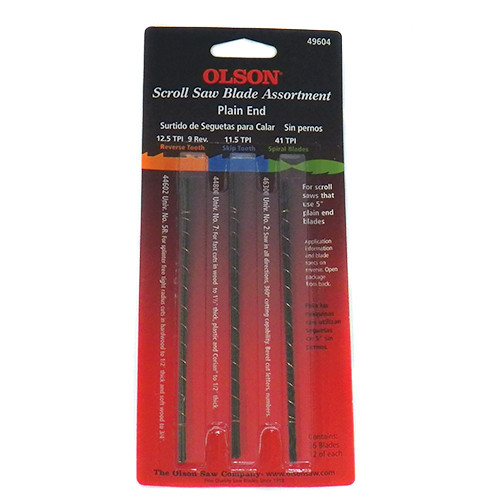 Olson 5" Plain Scroll Blade Assort 12pk