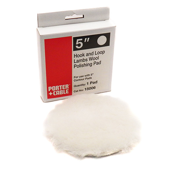 Porter Cable 6" Hook & Loop Lambs Wool Polish|Buffing Pad