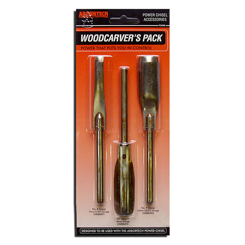 Arbortech Power Chisel Woodcarver's Pack, 3pk