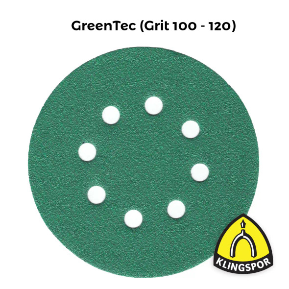 Klingspor's 5" x 8 Hole Sampler Disc 50 Pack