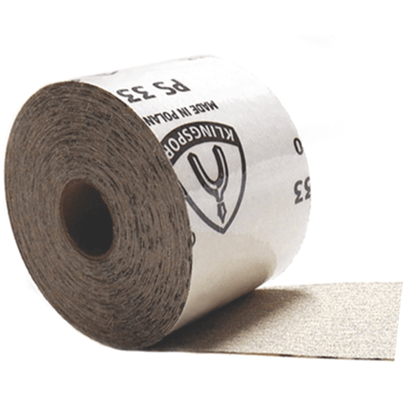 Klingspor Abrasives Stearate Aluminum Oxide, PS33, 2-1/2"x 10MT (33') Sticky Backed Roll, 220 Grit, For Porter Cable