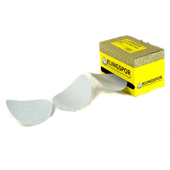 Klingspor Abrasives Stearated Silicon Carbide, 5" No Hole, 220 Grit, PSA Discs, 100pk Roll, Front Feed Box