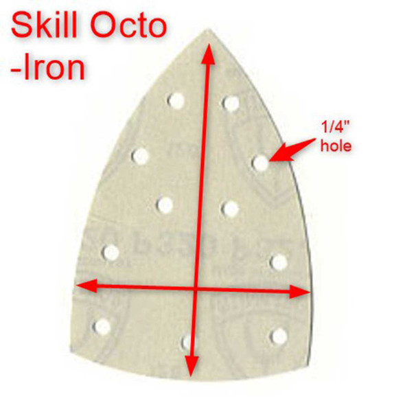 Skil Octo Sander H&L Iron Shape Abrasive, Aluminum Oxide, 40 Grit, 10pk