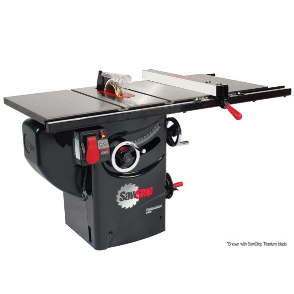 Professional 1.75HP Cabinet Saw with 30” Premium Fence, Rails & Extension Table