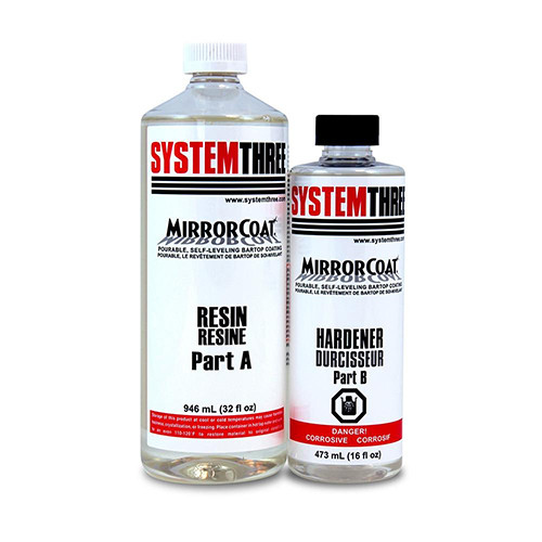 System Three Mirror Coat, Bartop Coating, 1-1/2 Quart Kit