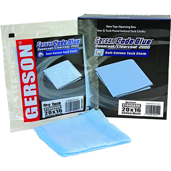 Gerson Code Blue Tack Cloth, 18"x 36" Designed For Waterborne Finishes, 12pk, Compatible w/ All Paints Gerson Code Blue Tack Cloth, 18"x 36" Designed For Waterborne Finishes, 12pk, Compatible w/ All Paints