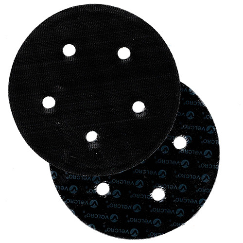 5"x 5 Hole, PSA Backed, Black Hook Discs, For Hook & Loop Backer Pads, 5pk