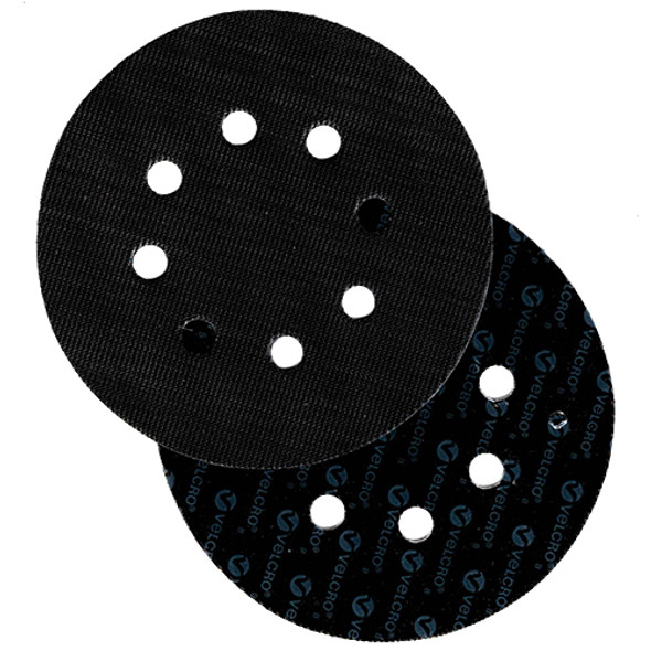 5"x 8 Hole, PSA Backed, Black Hook Discs, For Hook & Loop Backer Pads, 5pk