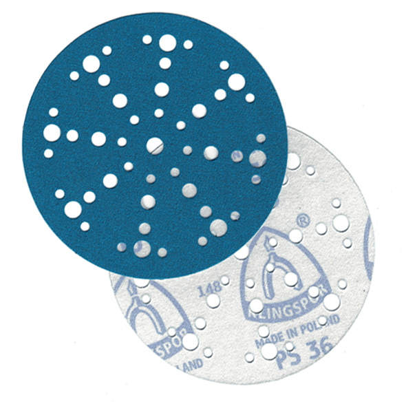 Klingpor Abrasives Aluminum Zirconia 6"x 48 Hole (MULTI-JETSTREAM 2) Hook & Loop Discs, 36 Grit, 50pk