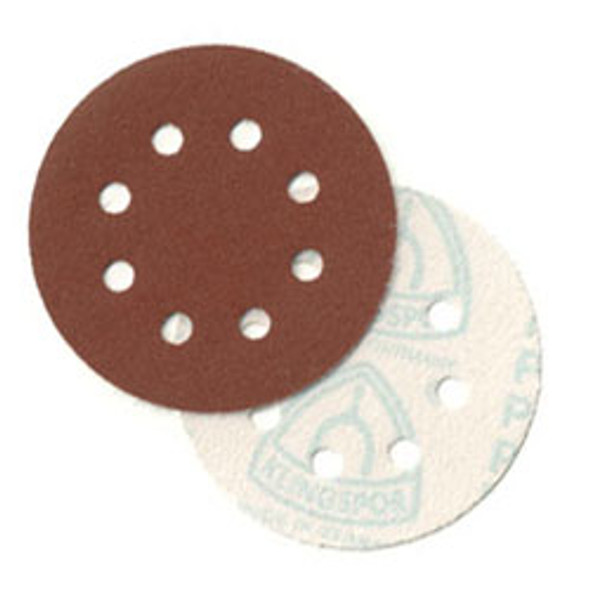 Klingspor Abrasives Heavyweight Aluminum Oxide, Hook & Loop, 5"x 8 Hole Discs, 100 Grit, 50pk