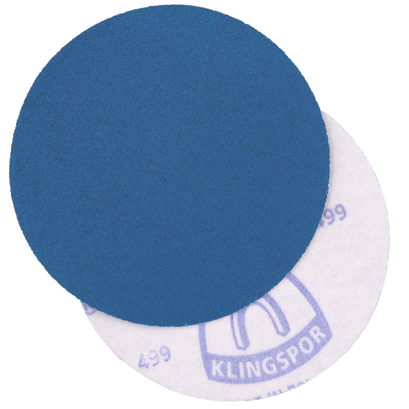 Klingspor Abrasives AZ-Plus Alumina Zirconia, 5 Inch No Hole, Hook & Loop, 220 Grit Discs, 10pk