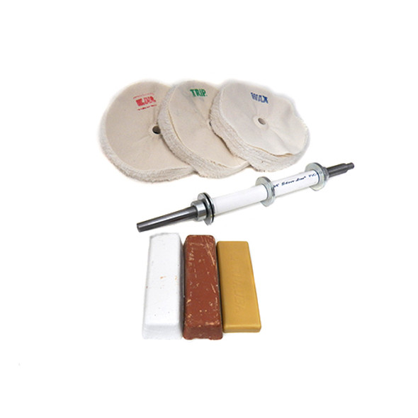 3 Buff Lathe Mandrel Kit 3/4" W/ Buffs 3 Buff Lathe Mandrel Kit 3/4" W/ Buffs