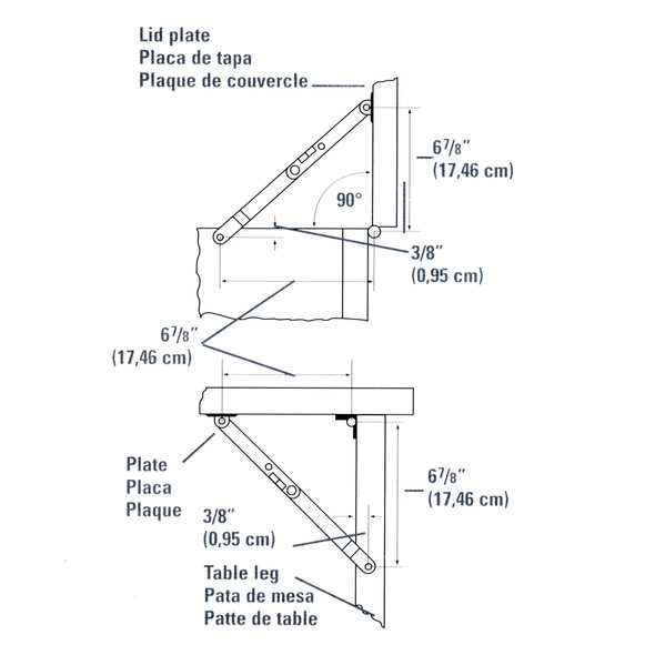 Brass Folding Support Left