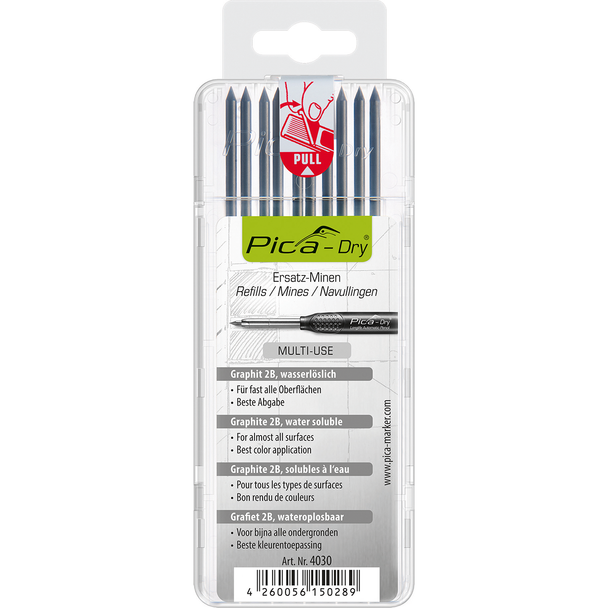 Pica Dry 10pk Hard Carpenter Graphite Refills