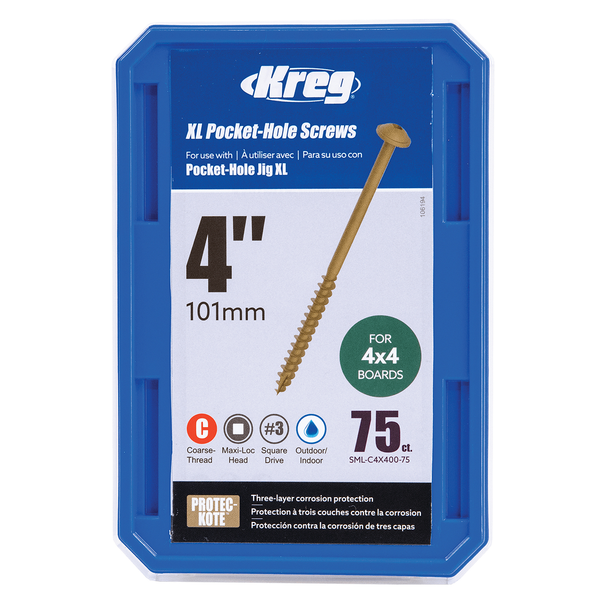 Kreg 4" XL Pocket-Hole Screws (75 Count)