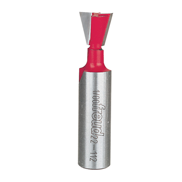 Freud 1/2" Dovetail Router Bit, 14 Deg. Angle, 1/2" Carbide Height, 1/2" Shank, 1/2" Overall Diameter, 2-1/4" Overall Freud 1/2" Dovetail Router Bit, 14 Deg. Angle, 1/2" Carbide Height, 1/2" Shank, 1/2" Overall Diameter, 2-1/4" Overall