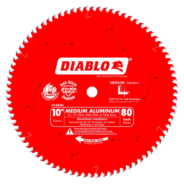 Freud 10" x 80 Tooth Medium Aluminum Saw Blade