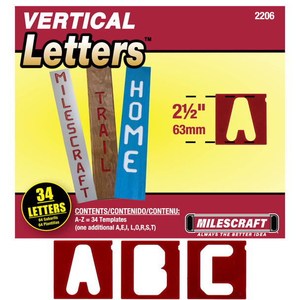 Milescraft 2.5" Vertical Letter Templates