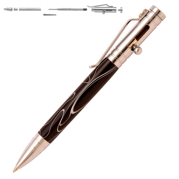 Bolt Action Tec-Pen Kit  Chrome Bolt Action Tec-Pen Kit  Chrome