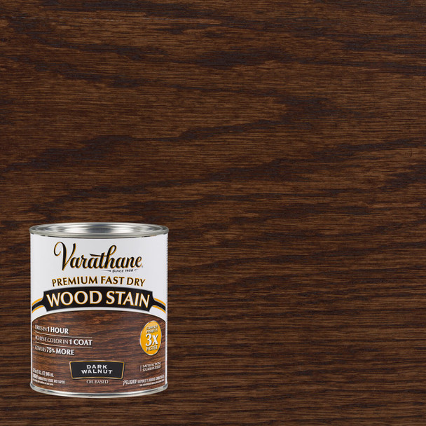 Varathane Premium Fast Dry Wood Stain Dark Walnut Quart