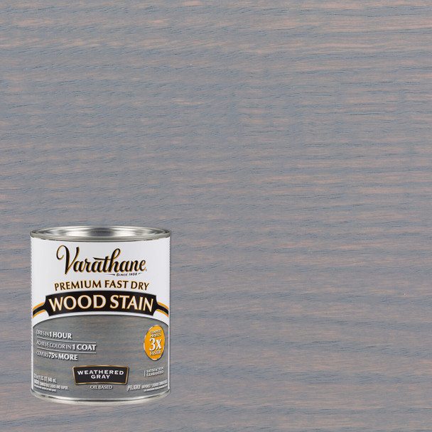 Varathane Premium Fast Dry Wood Stain Weathered Gray Quart
