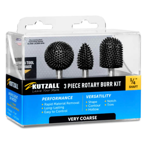 Kutzall 1/4" Very Coarse Burr Set 3pc