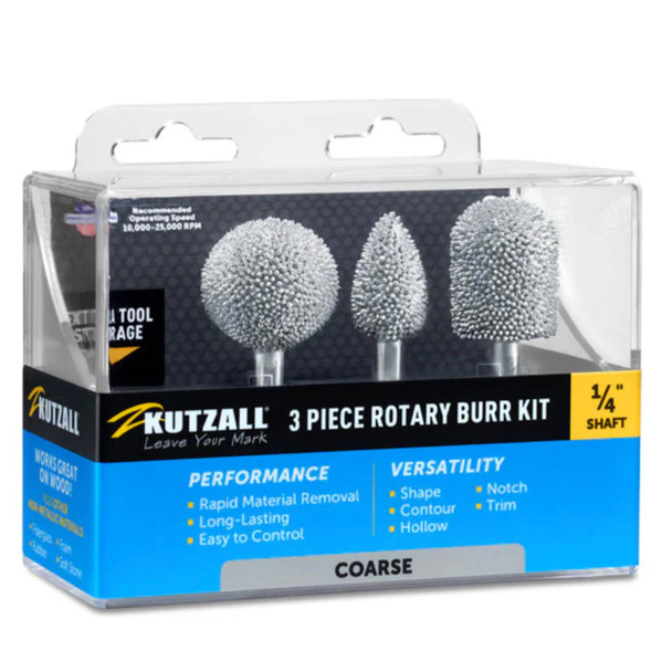 Kutzall 1/4" Coarse Burr Set 3pc