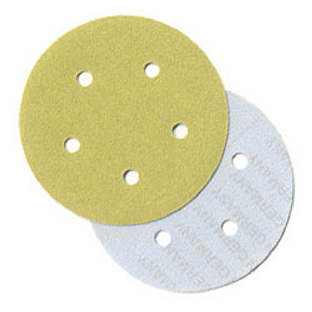5"X 5 Hole Gold 320 Grit H&L Disc 10pk