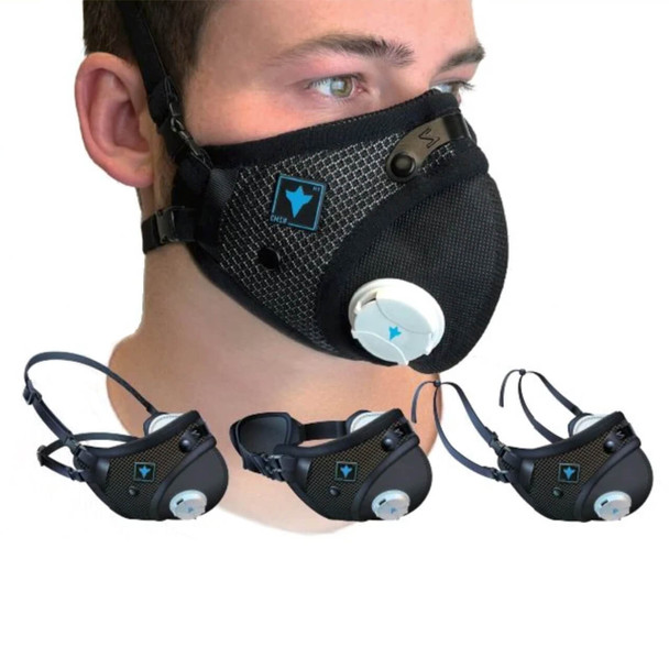 M3 Reusable Nylon Air Filtration Mask - Black - Small