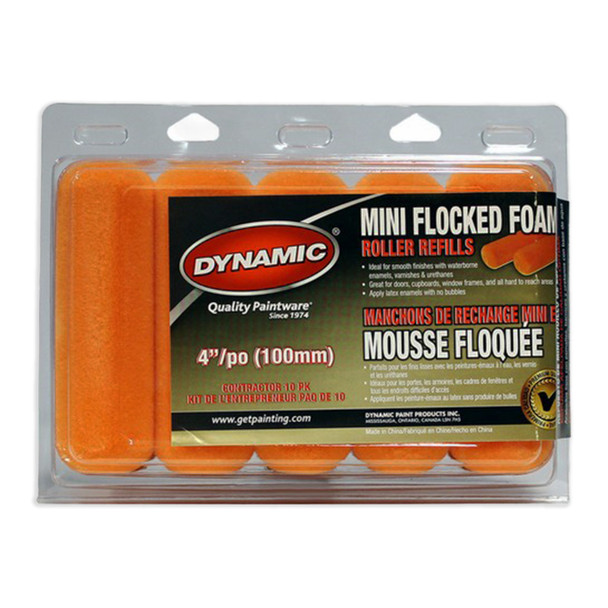 Dynamic 4" Flocked Foam Mini Roller Cover (10pk)