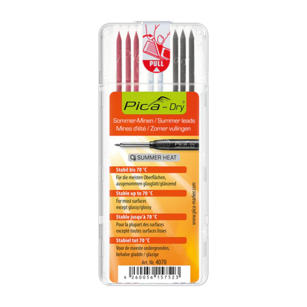 Pica Dry 8.Pk. Color Refills 3-Graph, 3-Red, 2-White.