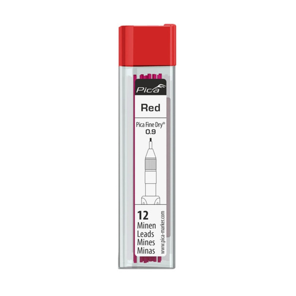 Pica Fine Dry .9mm 12.Pk. All Red Refills