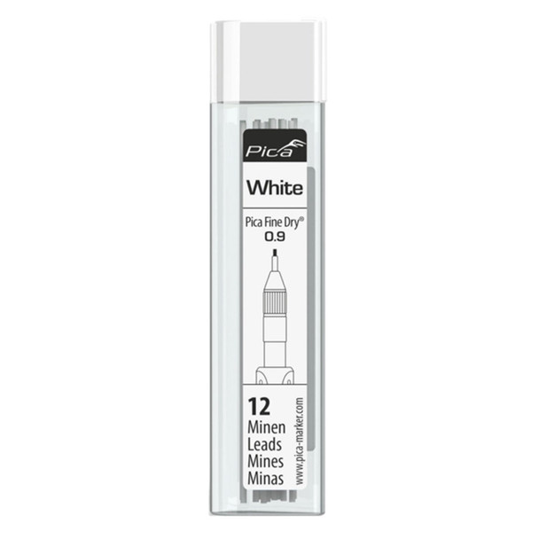 Pica Fine Dry .9mm 12.Pk. All White Refills