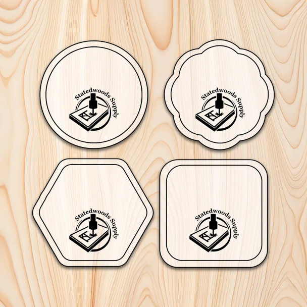 Statedwood Basic Coaster 4Pc Template Kit