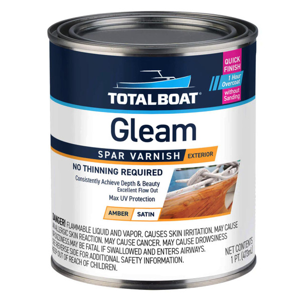 TotalBoat Gleam Satin Marine Spar Varnish Quart