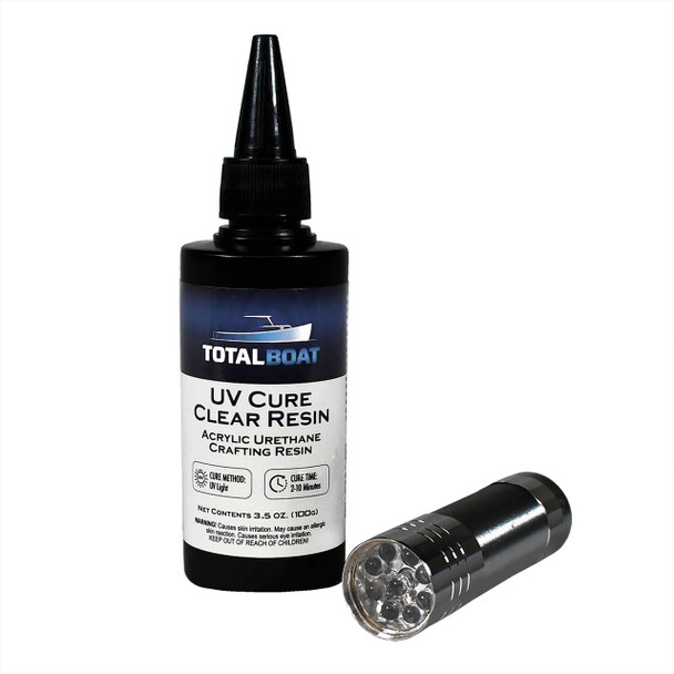 TotalBoat UV Cure Clear Resin Kit 100g W/ UV Flashlight