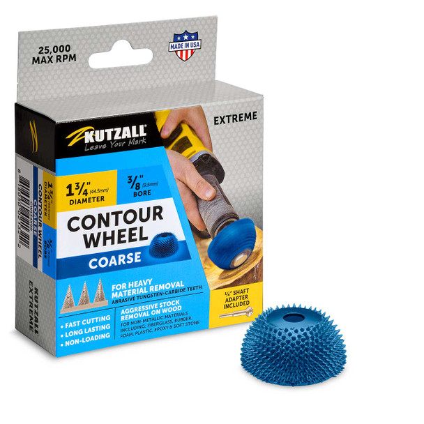 Kutzall 1-3/4" Contour Wheel 3/8" Bore - Extreme Coarse