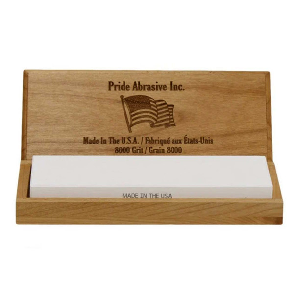 Pride Abrasives Ceramic Water Stone 8000 Grit w/ Wooden Box