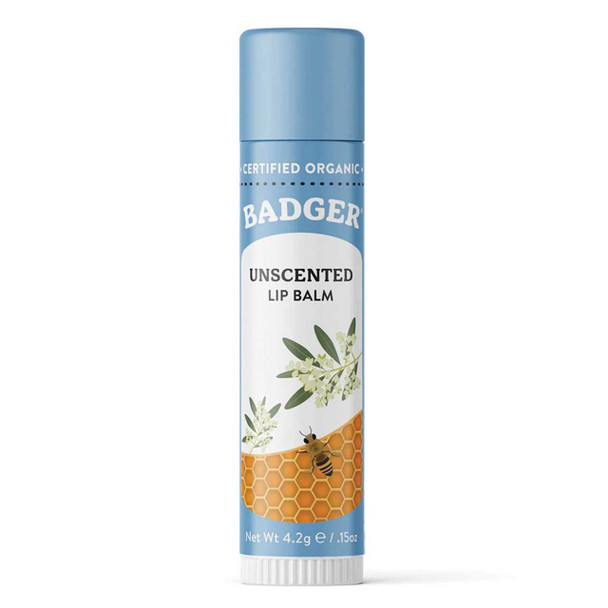 Badger Organic Lip Balm Unscented .15Oz