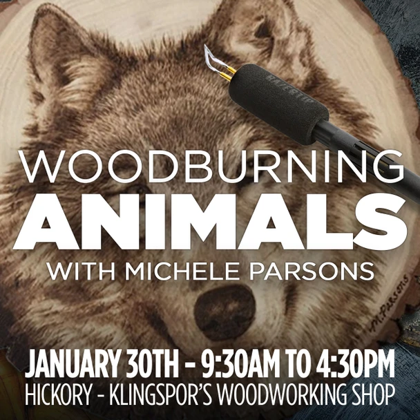 January 30th - Woodburning Animals with Michele Parsons