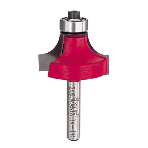 Freud Round Over Bit, 3/8" Radius, 5/8" Carbide Height, 1/4" Shank, 2-3/16" Overall Length