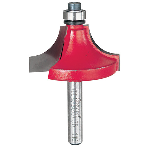 Freud Beading Bit, 1/2" Radius, 3/8" Bearing Diameter, 1/4 Shank, 1-1/2" Overall Diameter, 2-1/2" Overall Length