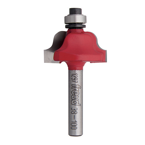 Freud Roman Ogee Profile Bit, 5/32" Radius, 1-1/16" Overall Diameter, 1/4" Shank, 3/8" Bearing Diameter, 2-3/16"