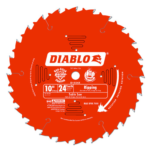Freud Diablo Non-Stick 10" 24 Teeth Ripping Saw Blade - D1024X